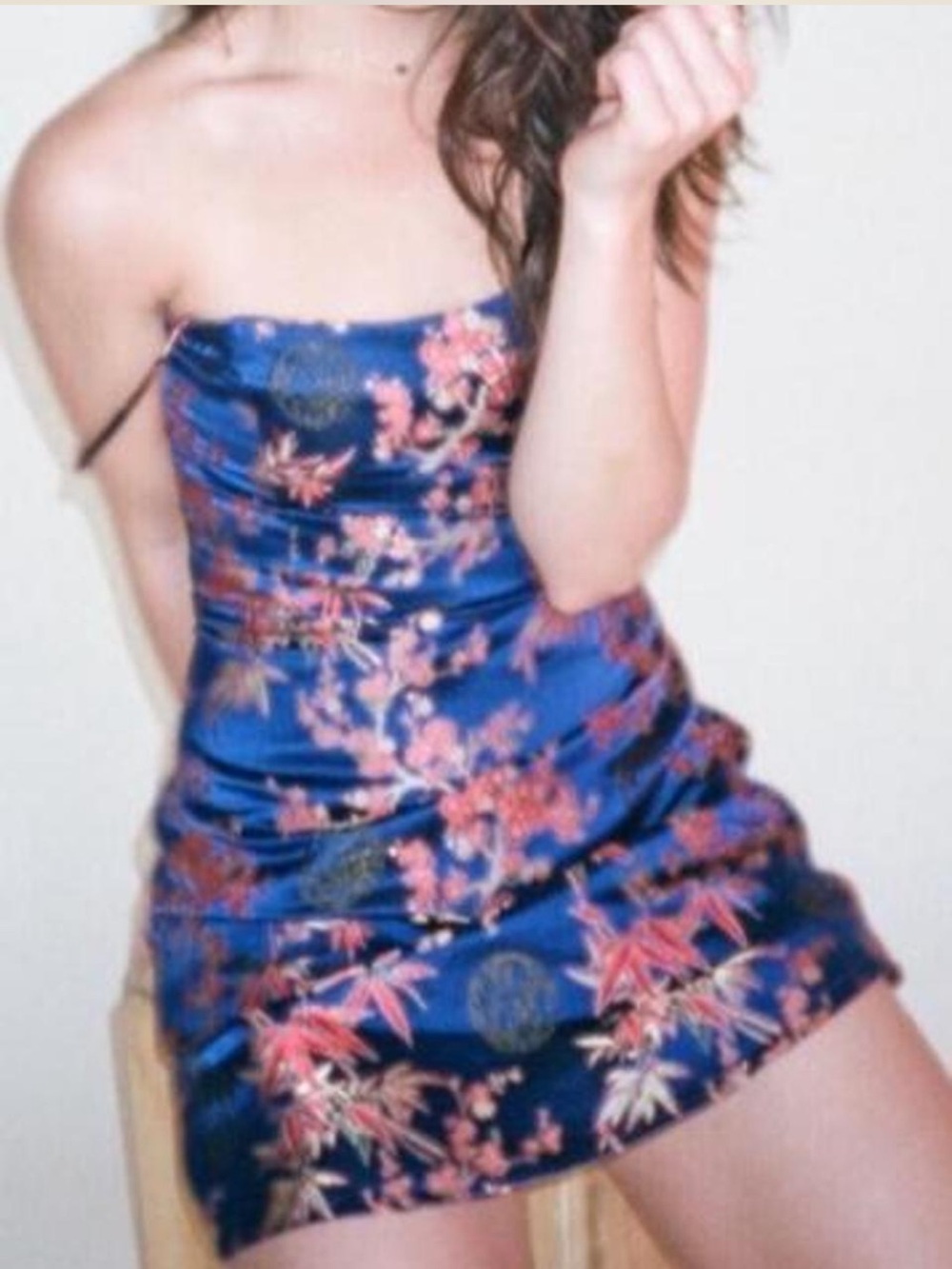 Réalisation Par Navy Blue Floral Jacquard Mini Dress - Picture 6 of 6